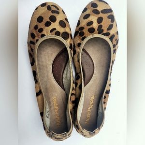 Leopard Print Artificial Haircalf Ballet Flats Gently Worn Size 8